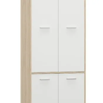 Dulap TIPS, 4 usi, stejar sonoma + alb, 83,4x55,3x195,5 cm imagine