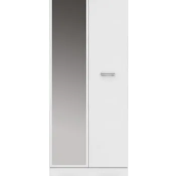 Dulap TOP MIX, 2 usi, 1 sertar, oglinda, alb, 60x33x183 cm imagine