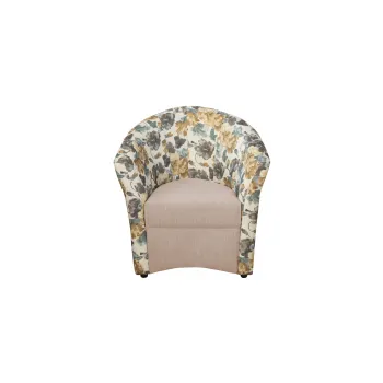 Fotoliu CAFENEA PRINT, bej inchis + stofa print Florens 03, 75x65x80 cm imagine