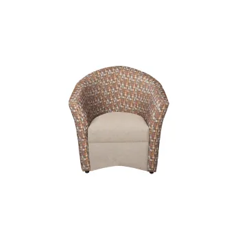 Fotoliu CAFENEA PRINT, bej + stofa print Net 2, 75x65x80 cm imagine