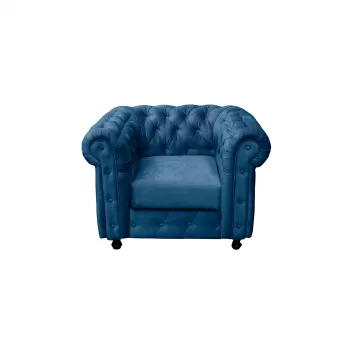 Fotoliu CHESTERFIELD cu arcuri, albastru, 105x90x80 cm imagine