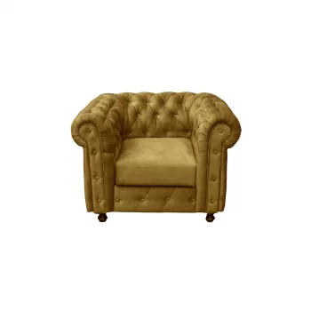 Fotoliu CHESTERFIELD cu arcuri, galben, 105x90x80 cm imagine
