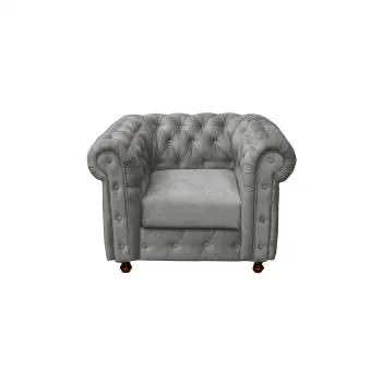 Fotoliu CHESTERFIELD cu arcuri, gri deschis, 105x90x80 cm imagine