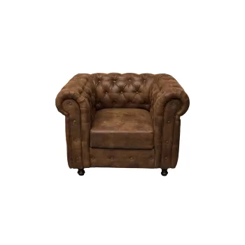 Fotoliu CHESTERFIELD cu arcuri, maro deschis, 105x90x80 cm imagine