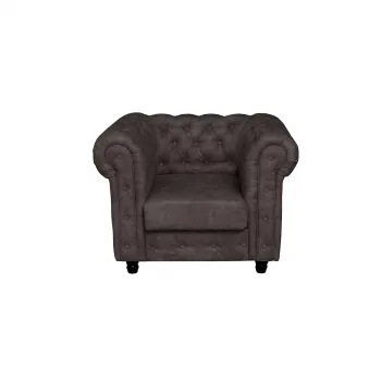 Fotoliu CHESTERFIELD cu arcuri, maro inchis, 105x90x80 cm imagine