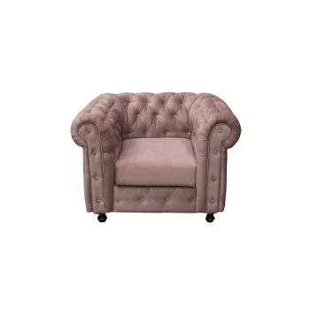 Fotoliu CHESTERFIELD cu arcuri, roz prafuit, 105x90x80 cm imagine