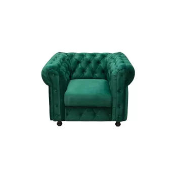 Fotoliu CHESTERFIELD cu arcuri, verde, 110x90x80 cm imagine