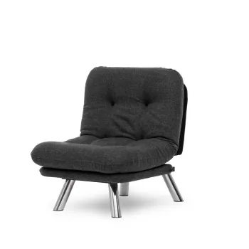 Fotoliu extensibil MISA, gri inchis, 70x78x85 cm imagine