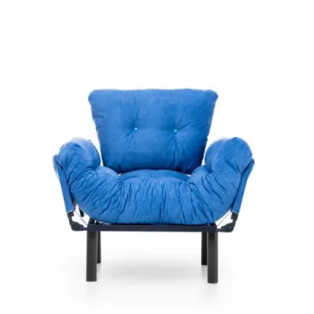 Fotoliu extensibil NITTA, albastru, 95x70x85 cm imagine