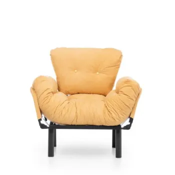 Fotoliu extensibil NITTA, mustar, 95x85x70 cm imagine