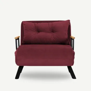 Fotoliu extensibil SANDO, bordo, 67x78x78 cm imagine