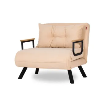 Fotoliu extensibil SANDO, crem, 67x78x78 cm imagine