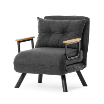 Fotoliu extensibil SANDO, gri inchis, 67x78x78 cm imagine