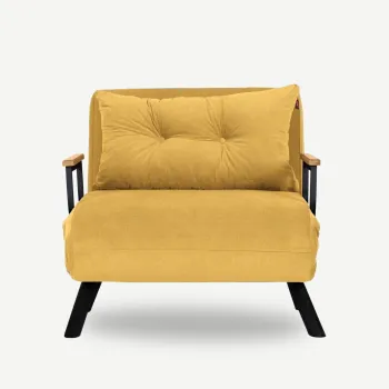 Fotoliu extensibil SANDO, mustar, 67x78x78 cm imagine