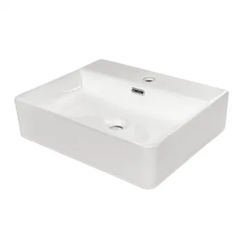 Lavoar ceramic alb SQUARE cu accesorii 8303-A, 50x42x13 cm imagine