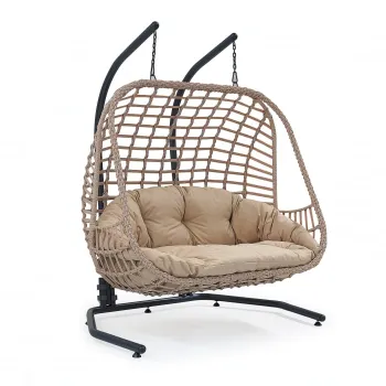 Leagan suspendat BALINA, cappucino, 193x150x110 cm imagine