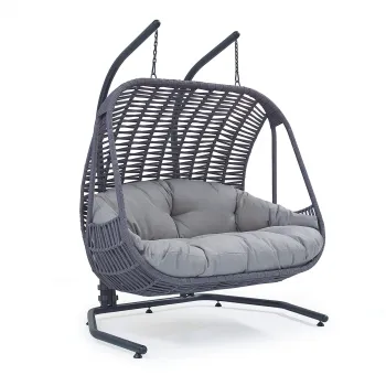 Leagan suspendat BALINA, negru, 193x150x110 cm imagine