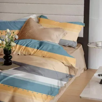 Lenjerie de pat finet 6 piese, cearceaf pat cu elastic, cearceaf pilota 200x230, 2 fete perna 50x70, 2 fete perna 70x70, Extra, Golden Coast, 54 imagine