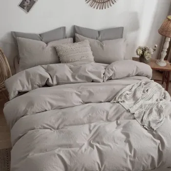 Lenjerie de pat Percale 1P, 3 piese, cearceaf pat clasic 160cm x 240cm, cearceaf pilota 150cm x 220cm, 1 fata perna 50 x 70, bej imagine