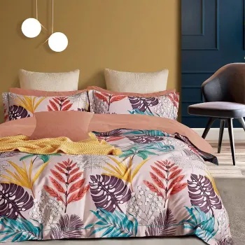 Lenjerie de pat Percale 2PXXL, 4 piese, cearceaf pat clasic 240cm x 260cm, cearceaf pilota 200cm x 230cm, 2 fete perna 50 x 70, PRC136 imagine