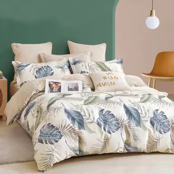 Lenjerie de pat Percale 2PXXL, 4 piese, cearceaf pat clasic 240cm x 260cm, cearceaf pilota 200cm x 230cm, 2 fete perna 50 x 70, PRC145 imagine