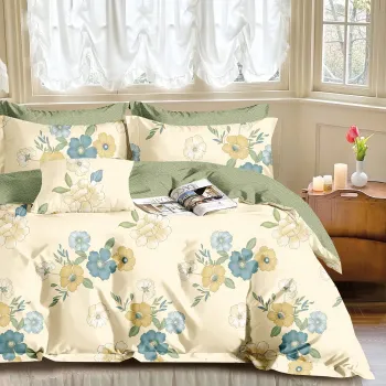 Lenjerie de pat Percale 2PXXL, 4 piese, cearceaf pat clasic 240cm x 260cm, cearceaf pilota 200cm x 230cm, 2 fete perna 50 x 70, PRC182 imagine