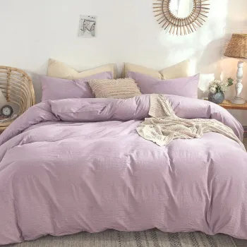 Lenjerie de pat Percale 2PXXL, 4 piese, cearceaf pat clasic 240cm x 260cm, cearceaf pilota 200cm x 230cm, 2 fete perna 50 x 70, ROZ imagine
