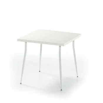 Masa de gradina CARMEN, model ratan, alb, 80x80 cm imagine