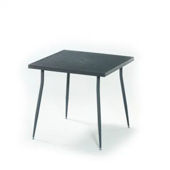 Masa de gradina CARMEN, model ratan, antracit, 80x80 cm imagine