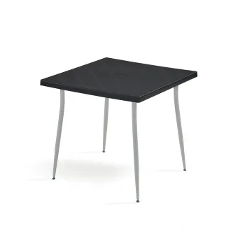 Masa de gradina CARMEN, model ratan, negru, 80x80 cm imagine