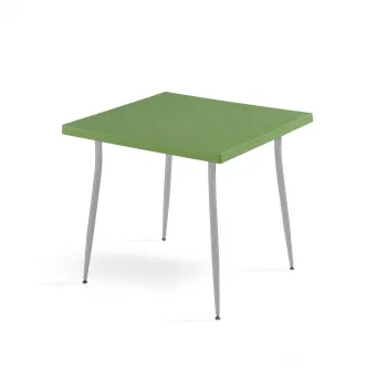 Masa de gradina CARMEN, model ratan, verde, 80x80 cm imagine