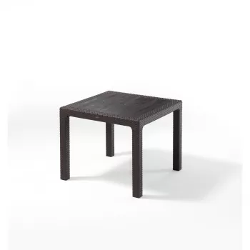 Masa de gradina CLASSI, model ratan, maro, 90x90 cm imagine