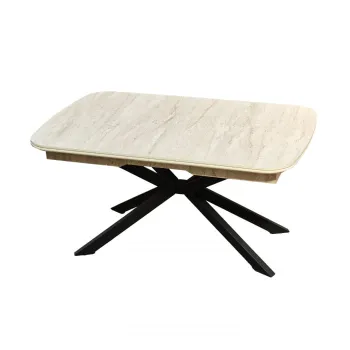 Masa extensibila DESERT, dreptunghiulara, travertin, 150 190x95x75 cm imagine