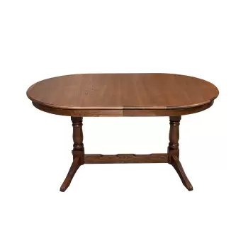 Masa extensibila EUROPA, lemn masiv, ovala, nuc, 160 240x90x70 cm imagine