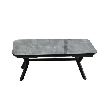 Masa extensibila HOGU, dreptunghiulara, marmura gri, 195 275x100x73 cm imagine