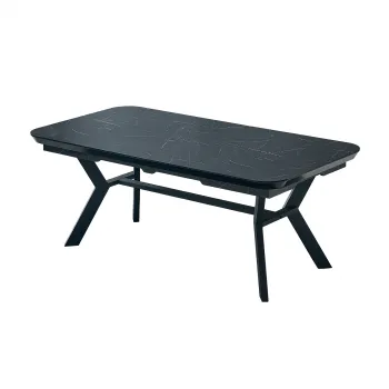Masa extensibila HOGU, dreptunghiulara, marmura negru, 195 275x100x73 cm imagine