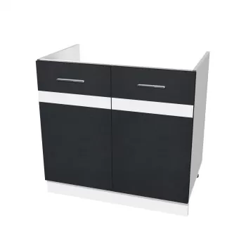 Masca chiuveta YANA, 2 usi, corp alb, fronturi gri + alb, 80x50x77 cm imagine