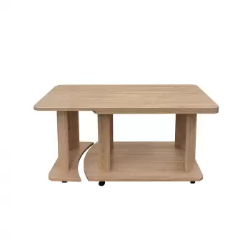 Masuta cafea, cu rotile, sonoma deschis, 95x50x50 cm imagine