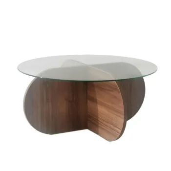 Masuta de cafea BUBBLE, nuc, 75x75x35 cm imagine