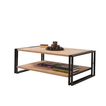 Masuta de cafea COSMO RECTUS, pin atlantic + negru, 110x70x40 cm imagine