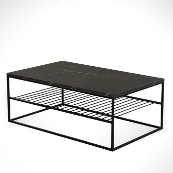 Masuta de cafea ETNA, negru + alb, 95x55x43 cm imagine