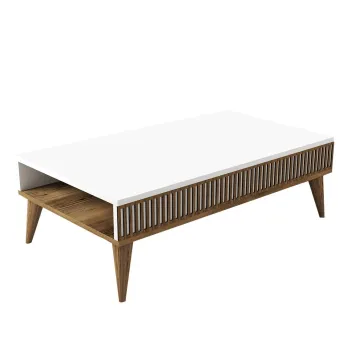 Masuta de cafea MILAN, nuc + alb, 105x60x34,6 cm imagine
