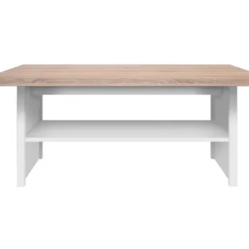 Masuta de cafea TOP MIX, cu raft, alb, 115x55x48 cm imagine