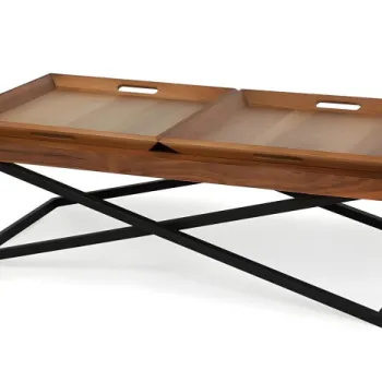 Masuta de cafea TOWLY, nuc, 120x60x42 cm imagine