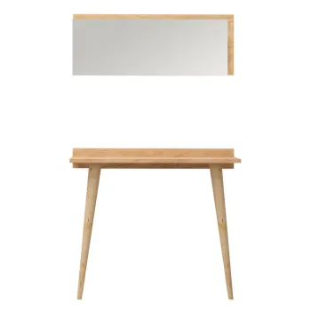 Masuta de toaleta BANEVENTO, cu oglinda, stejar, 80x32x84 cm imagine