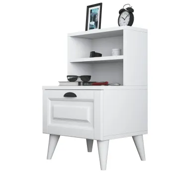 Noptiera BD105, alb, 45x40x74,4 cm imagine