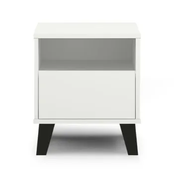 Noptiera BORG, 1 sertar, alb, 40x38,8x45,6 cm imagine