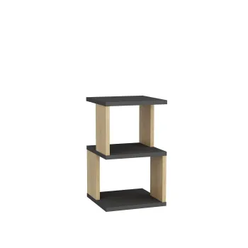 Noptiera CARTER, antracit + stejar, 29,6x29,6x49,4 cm imagine