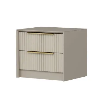 Noptiera KALE LUXE, 2 sertare, gri, 53x45x45 cm imagine
