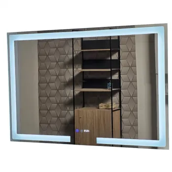 Oglinda cu iluminare LED, functie dezaburire, ceas si termometru, MD1, 120 x 80 cm imagine